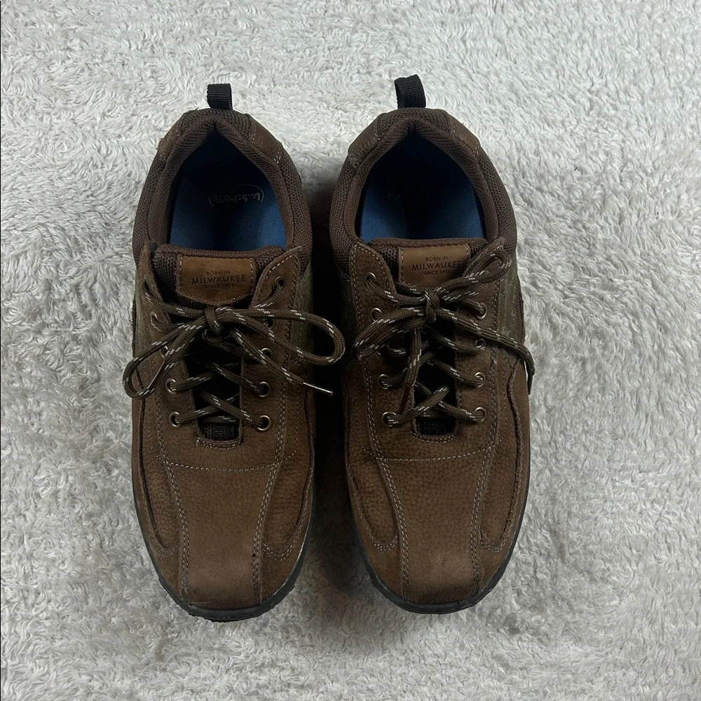 Nunn Bush Quest Bike Toe Oxford Walking Leather Shoes Men's‎ Size 10W 84826-238